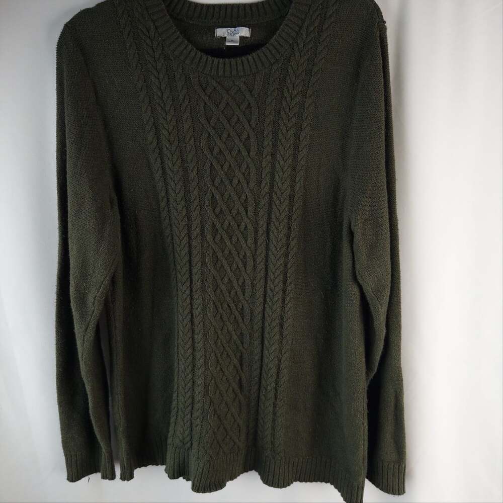 Croft & Barrow Cable Knit Sweater Size XL Green